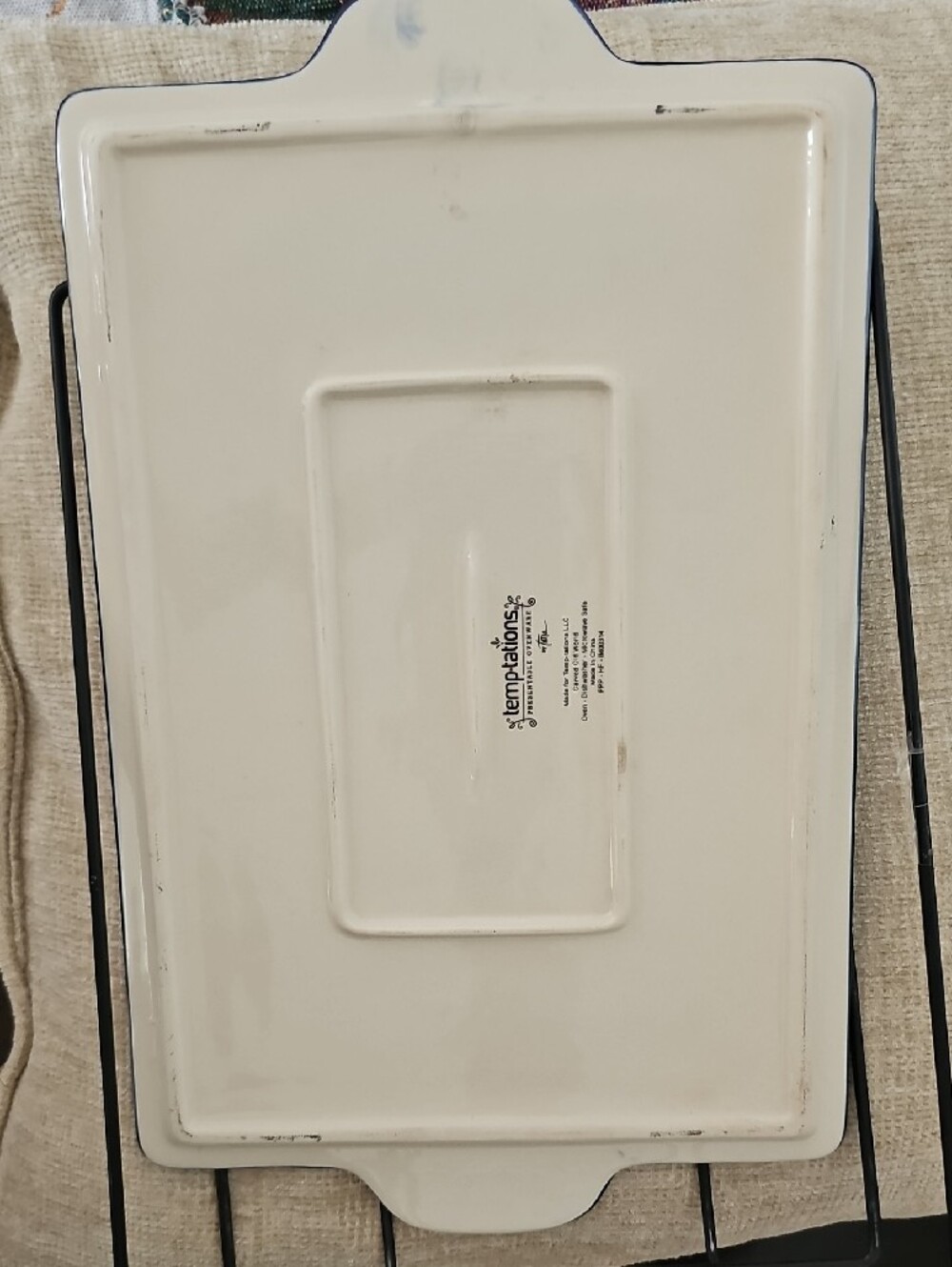 Temp-Tations Navy and Cream Ceramic Decorative Tray - Picture 3 of 6